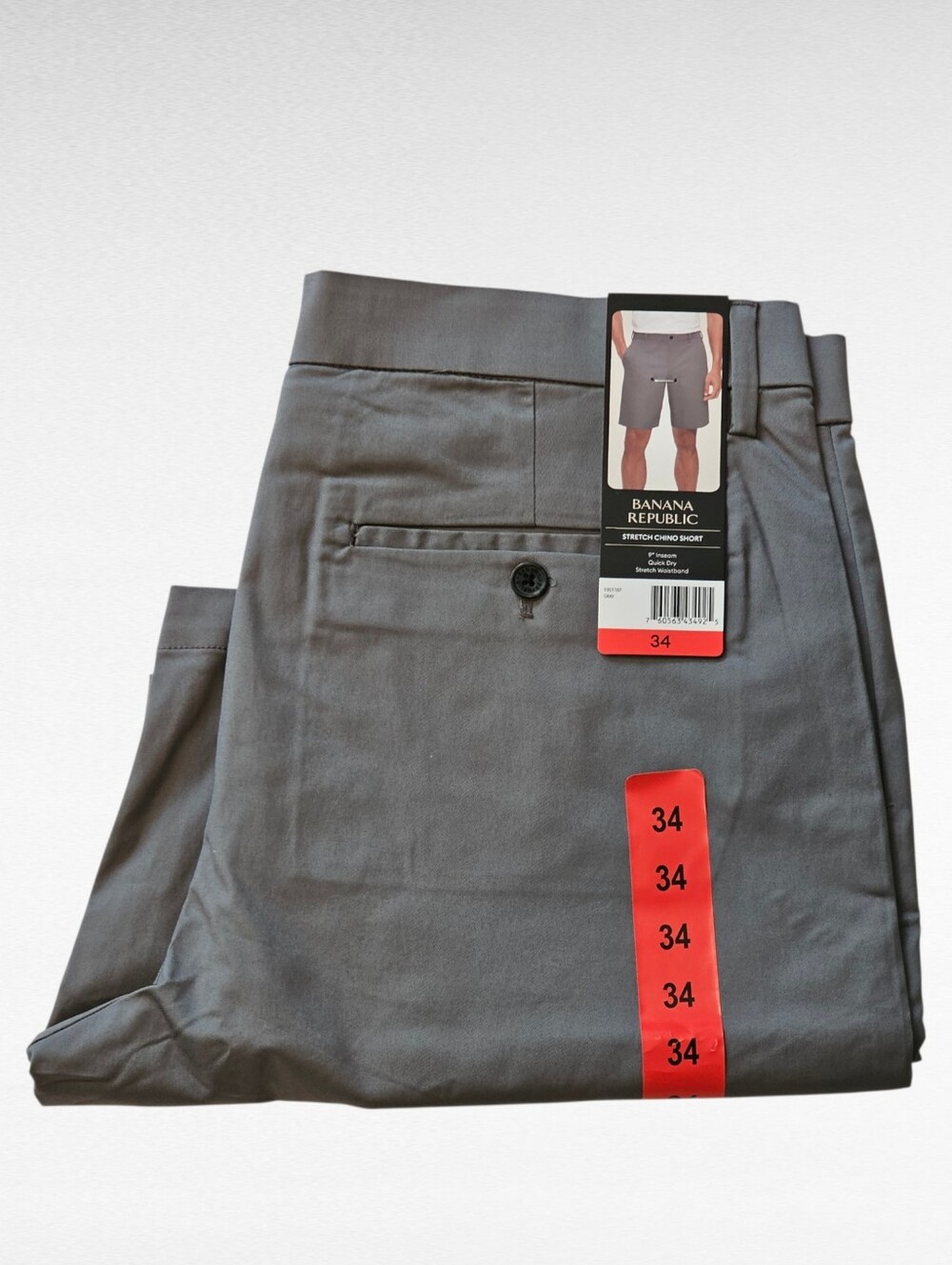 Banana Republic Gray Stretch Chino Shorts Size 34